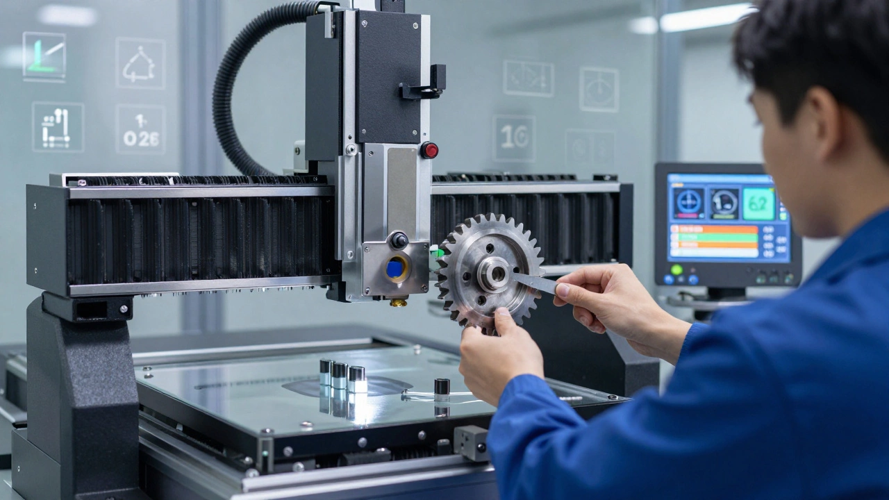 Модульный станок с ЧПУ, замена детали за час, показатели эффективности на фоне.