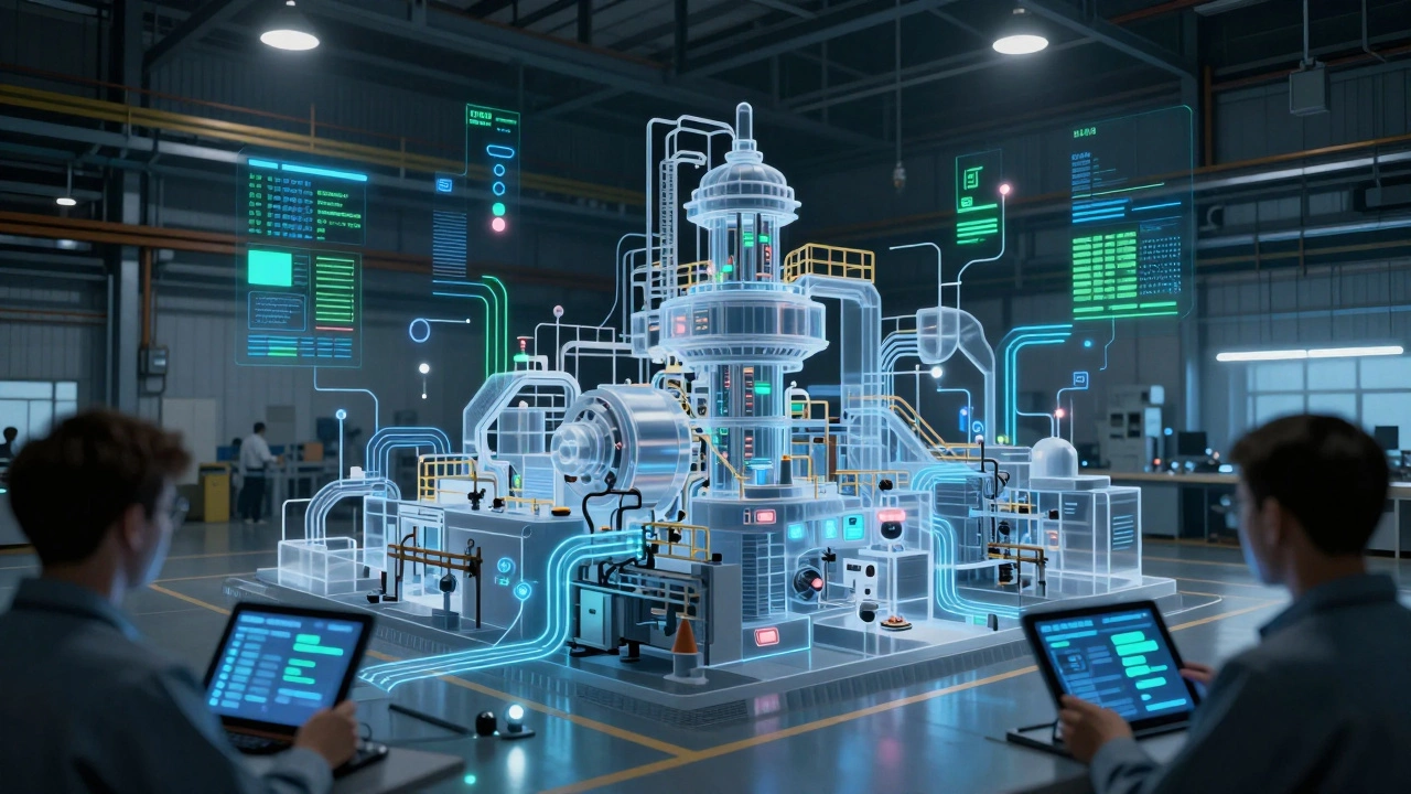 Цифровой двойник производственной линии с виртуальными данными на реальном заводе