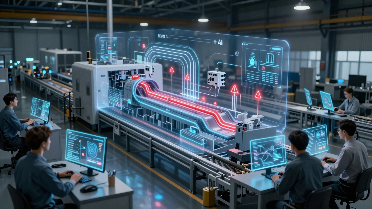 Виртуальная копия производственной линии в режиме реального времени над реальными станками.