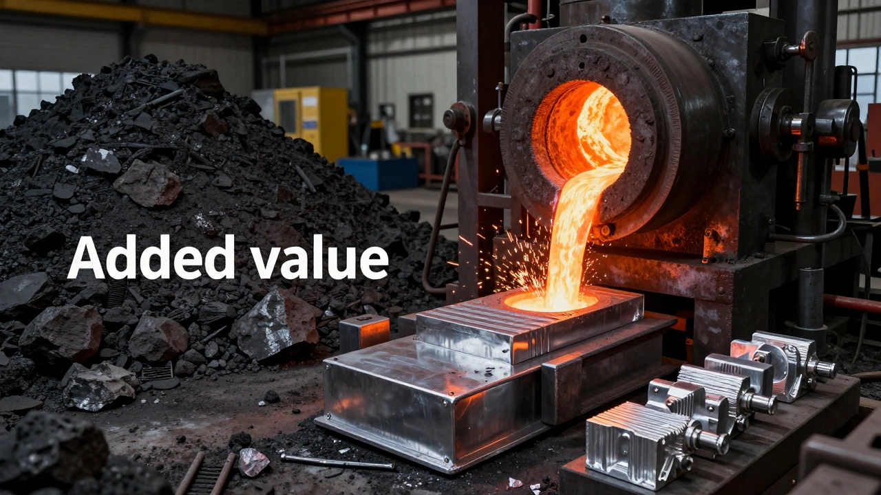 Процесс переработки сырого металла в готовые стальные листы в современном цеху.