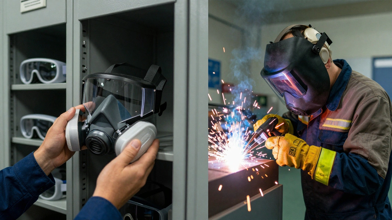 Сравнение процесса выдачи СИЗ и их использования при сварке