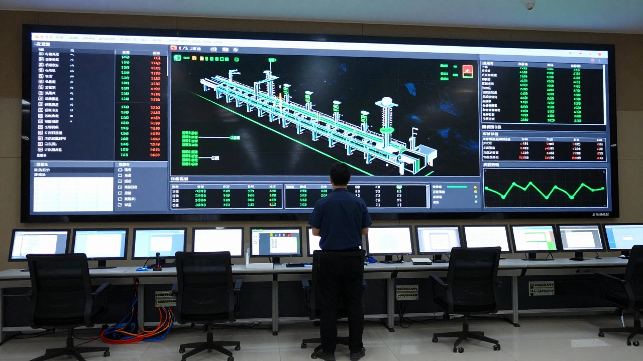 Оператор управляет производством через интерфейс SCADA